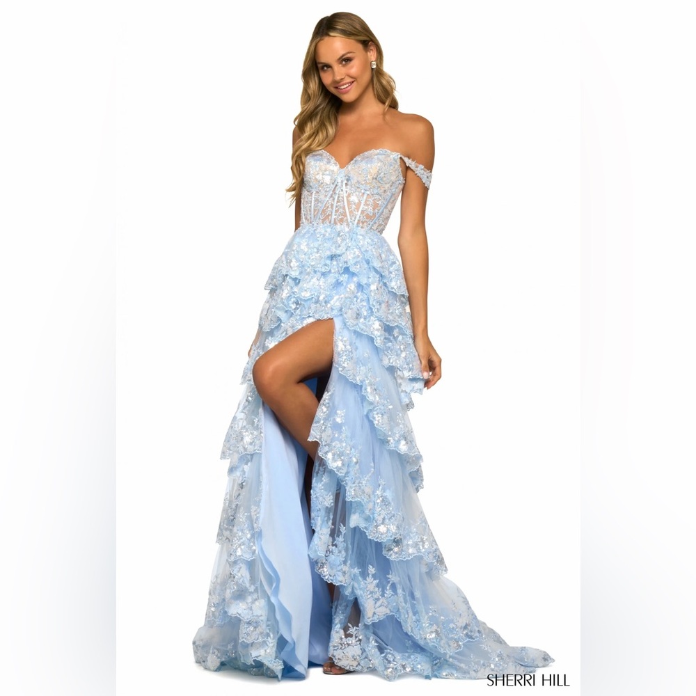 Sherri Hill 55500 Light Blue, size 8
